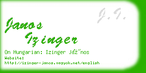 janos izinger business card